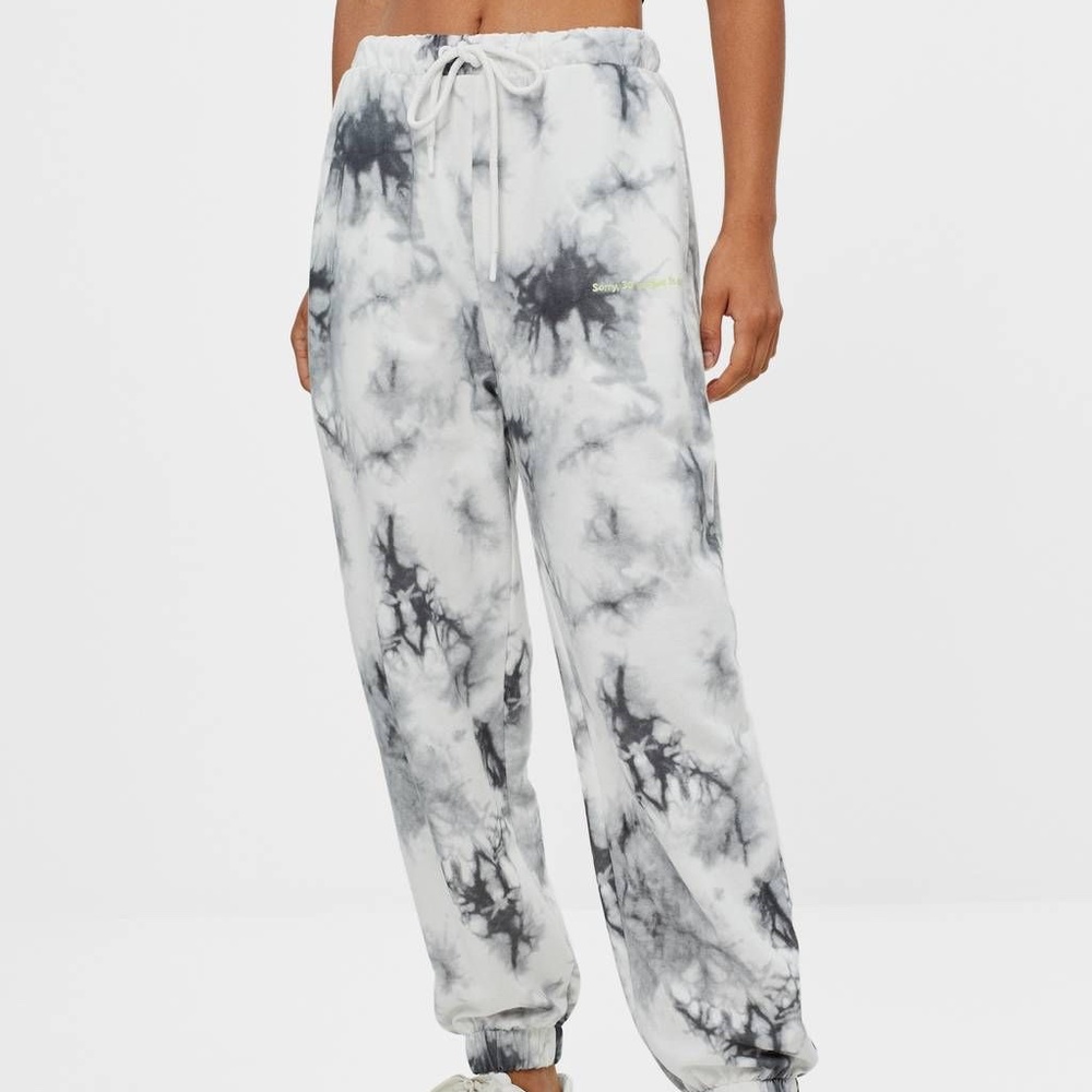 Bershka Tie Dye Gray Sweatpants